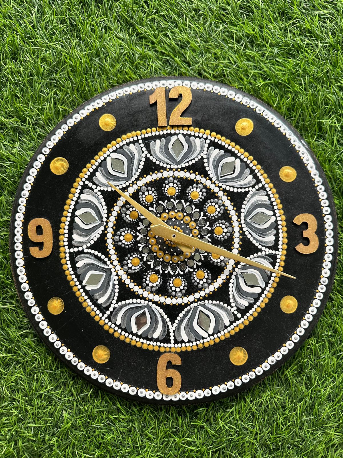 Elegant Golden Clock Mandala